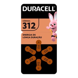 Pilha Duracell Auditiva 312 6un