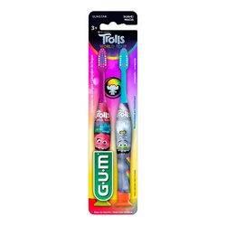Escova Dental Infantil Gum Trolls Com 2 Unidades Macias