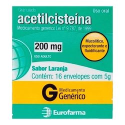 ###acetilcisteina 200mg Cx 16 Saches X 5g