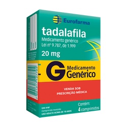 Tadalafila 20mg Cx 4 Comp Eurofarma