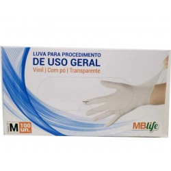 Luva P/ Procedimento  M  C/100 Unid C/ Talco